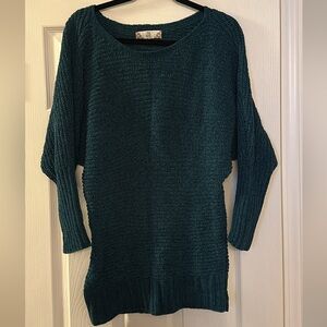 Pink Rose Deep Teal Crew Neck Sweater